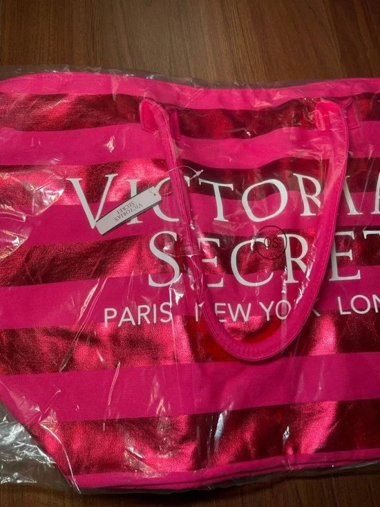 Victoria's Secret Pink Striped Beach Getaway Weekender Tote Bag - Picture 2 of 6